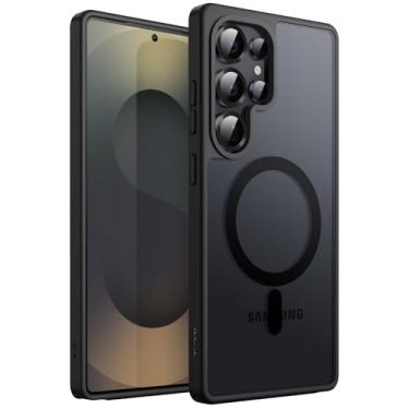 Imagem de JETech Capa Magnética para Samsung Galaxy S25 Ultra 5G, Compatível com MagSafe, Case Capinha para Translúcida Fosca Traseira à Prova de Choque (Titânio Preto)