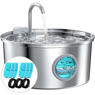 Imagem de Fonte de Água para Gato FOFNON - 3,2L em Aço Inoxidável com Filtros