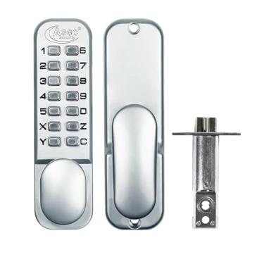 Imagem de Asec Fechadura de porta digital série Keyless AS2300 com retenção opcional - cromado acetinado