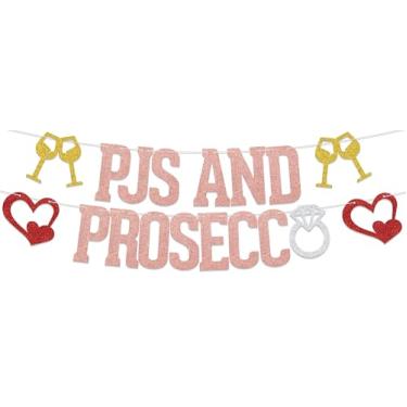 Imagem de Pijama com glitter e faixa Prosecco decoração de despedida de solteira decoração de festa de chá de panela guirlanda para noivado/casamento/aniversário decoração de festa sinal para menina ouro rosa