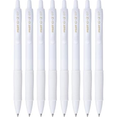Imagem de PILOT, Canetas rolantes de gel premium brancas G2 Edge, experiência de escrita sensorial, caixa de 8 quilates, ponta fina de 0,7 mm