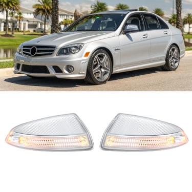Imagem de BINB ROAD 2 peças de luz LED para espelho lateral para porta 2048200821 + 2048200721 compatível com Mercedes Benz W204 C300 C350 C63 AMG 2008-2009