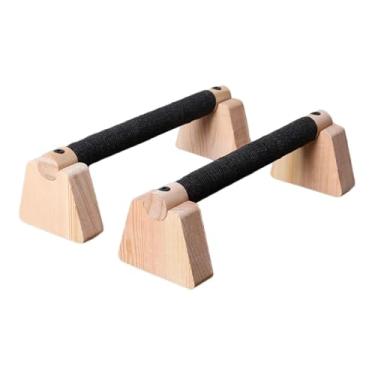 Imagem de Vaveren 2 peças Push Up Bar Parallettes Bar, Treinamento de força não deslizante de madeira estável Push up Stand para exercícios de fitness, 30cm