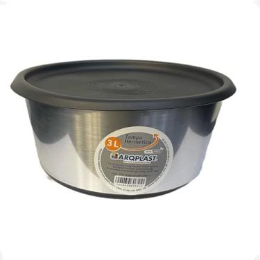 Imagem de 123 organizei, Pote Organizador Multiuso Hermético Label Inox 3 Lt BPA free