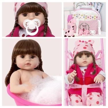 Imagem de Bebe Reborn Siliconada Princesa Girafa Laura + Vários Itens - Cegonha 