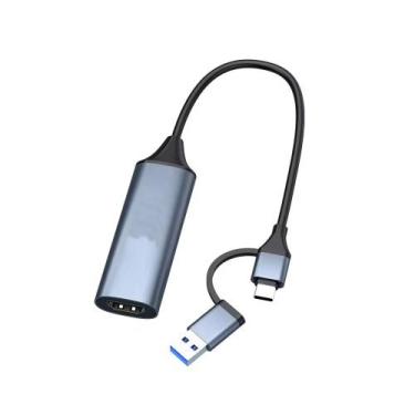 Imagem de Adaptador Usb 3.0 e type-c 2 Em 1 Para Hdmi Video e Audio - PONTO DO N