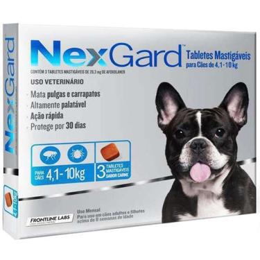 Imagem de Antipulgas E Carrapatos Nexgard 28,3mg Para Cães De 4,1 a 10Kg Com 03 Tabletes - Merial