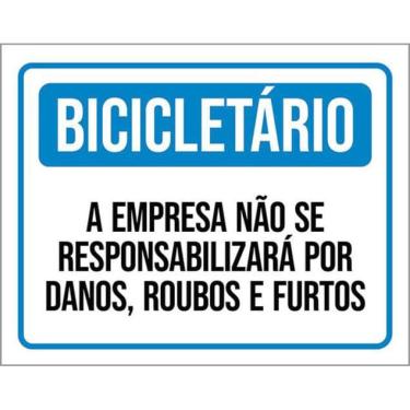 Imagem de Kit 3 Placas Bicicletário Empresa Não Responsabiliza Danos