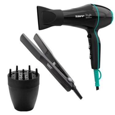 Imagem de Kit taiff - secador style preto 2000W 220V + prancha ceramic 180ºC + difusor de ar smart novo