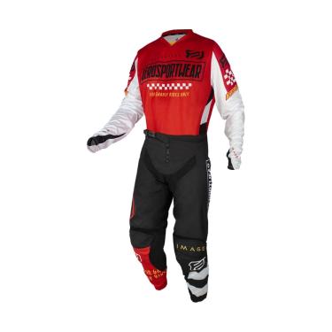 Imagem de Conjunto motocross asw image knight vermelho preto 34/PP