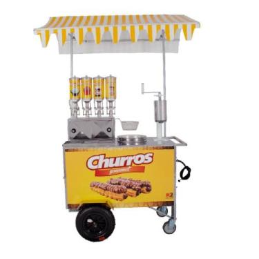 Imagem de Carrinho de Churros Gourmet Completo 4 Doceiras Profissional Fuso - R2