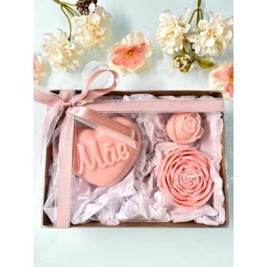 Imagem de Kit Presente Mãe com Sabonetes Artesanais e Vela Aromática Flor, Rosé