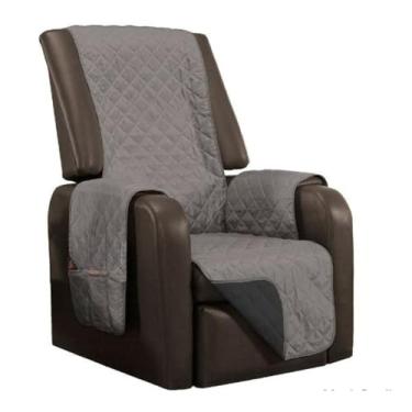 Imagem de Capa Protetora de Poltrona Individual Dupla Face Matelado - Manu (Cinza e Preto Matelado)