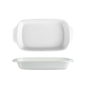 Imagem de Assadeira de cerâmica Binaural Home, Assadeira de Arroz Assada com Queijo de Hotel - Branco semi-brilhante de 30,5 cm