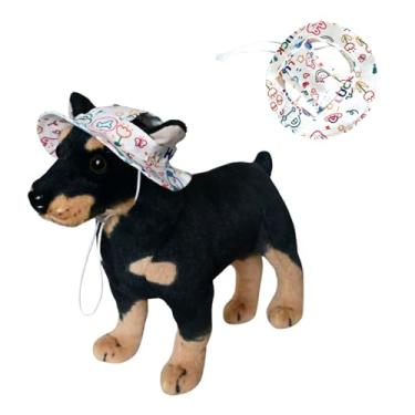 Imagem de Harikaji Chapéu de animal de estimação, chapéu de verão de gato, moderno, para cães, chapéu de princesa, alça ajustável no queixo, viseira de proteção solar para cachorrinhos (coelho sorte, M)