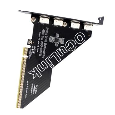 Imagem de NFHK Adaptador PCI-Express 4.0 PCIE 16x destacável para quatro Oculink SFF-8612 SFF-8611 Adaptador externo VROC Raid0 para placa gráfica externa U.2 SSD eGPU Dock