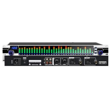 Imagem de Gráfico estéreo de 31 bandas, equalizador gráfico profissional de 2 canais com 10 efeitos predefinidos, ajuste independente, equalizador digital, para estúdio de gravação