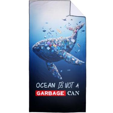 Imagem de XSMEI Toalha de praia Protect Marine Ecology grande 91,4 cm x 183 cm, toalha de microfibra leve sem areia de secagem rápida para piscina, cruzeiro, acampamento, viagem