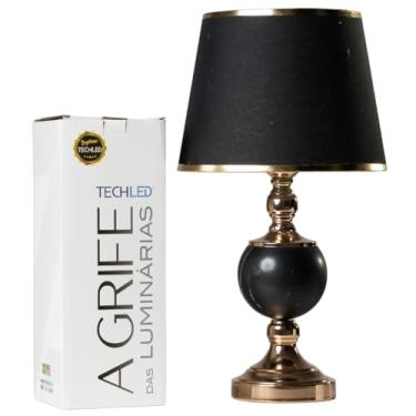 Imagem de Abajur De Tomada Abajur Para Quarto Casal Abajour Cabeceira Abajur de Mesa (Preto e Gold)