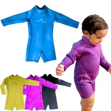 Imagem de Selective HA Roupa de mergulho para bebês e crianças, unissex, manga comprida, neoprene 1,5 mm, azul