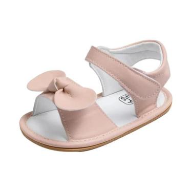 Imagem de Sandálias de Bebê Menina com Sola de Borracha - Sapatos de Praia com L