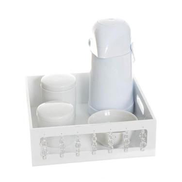 Imagem de Kit Higiene Pedra Transparente Quarto Bebê Menina Menino - Potinho de 