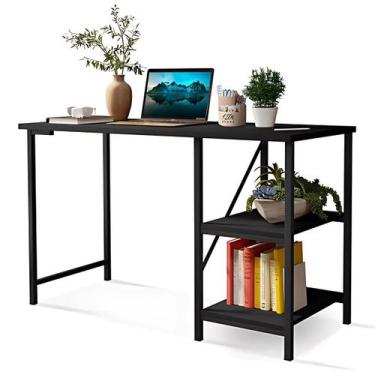 Imagem de Escrivaninha com 2 prateleiras escritório industria 100x45 - RDS Metal