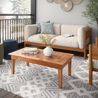 Imagem de Mesa centro 10x50 Ripada Madeira Rustica Castanho - Mobiliar Home Shop