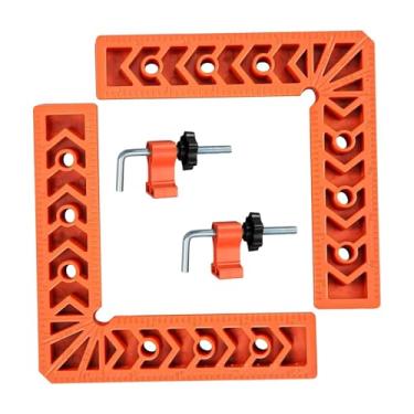 Imagem de IEUDNS 2 Grampo de canto de 90 graus Ferramenta de carpintaria Grampo de fixação de marcenaria de madeira Régua de ângulo reto profissional de fixação, L