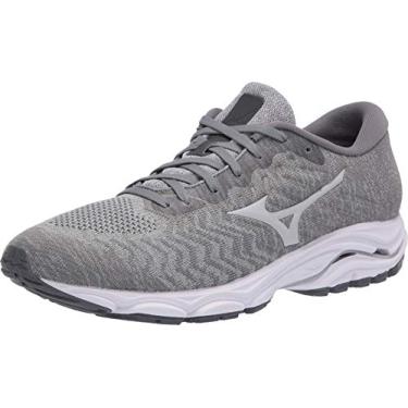 Imagem de Mizuno Tênis de corrida masculino Wave Inspire 16 Waveknit Road, Cintura alta - cinza (glacier grey), 8