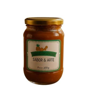Imagem de Geleia de Abacaxi com Gengibre 200g – Natural, Artesanal, com Açúcar Demerara e Maçã | Sabor Tropical com Toque Picante para Pães, Queijos e Receitas Gourmet
