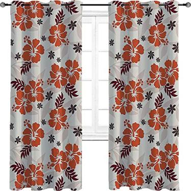 Imagem de Cortinas blackout Havaí para quarto - Isolamento térmico, economia de energia e redução de ruído, cortina de sombra superior com anel de redução de ruído trançado de três camadas, L 250 x C 213 cm