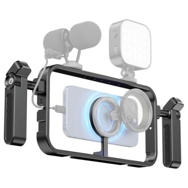 Imagem de ULANZI C001 suporte magnético para smartphone, gimbal, suporte de alumínio, compatível com MagSafe, adequado para tripés, microfones e iluminação