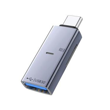 Imagem de Liaoan Adaptador OTG USB C para transferência de dados USB 3.0 2 em 1, luz indicadora de leitor de cartão TF, adequado para U-Disc móvel, mouse, conversor de teclado.