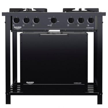 Imagem de Fogão Industrial Dako 4 Bocas Com Forno E Tripla Chama Preto