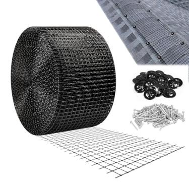 Imagem de Cobertura de proteção de exclusão de ventilação de cume de teto - 65,6 m C x 10 cm L telha sobre o cume de ventilação de malha de ventilação para telhados com 60 pregos e arruelas proteção contra