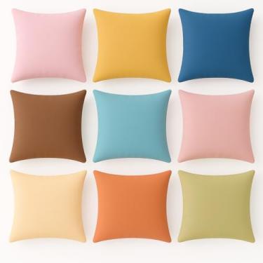 Imagem de 9 peças de fronhas Boho Rainbow Classroom Calm Down Corner 45,7 x 45,7 cm, quadrada, boêmia, calmante, leitura, escola, berçário, casa, quarto, sala de jogos, conselheiro (somente capas)