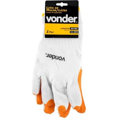 Imagem de Luva de Malha c/Látex Mlv 9001 Cor Laranja Tamanho 9 Vonder