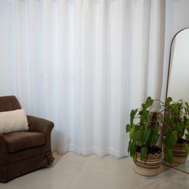 Imagem de Cortina Voil com Forro 360cm X 260cm Sutille Basic Branco - CASA ANTON