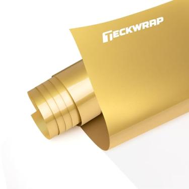 Imagem de TECKWRAP Vinil de transferência de calor Glod, 30,5 cm x 1,8 m Glod HTV ferro em vinil para camiseta, aparência de vestuário