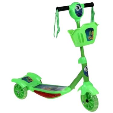 Imagem de Patinete Infantil 3 Rodas com Luz LED e Som, Verde