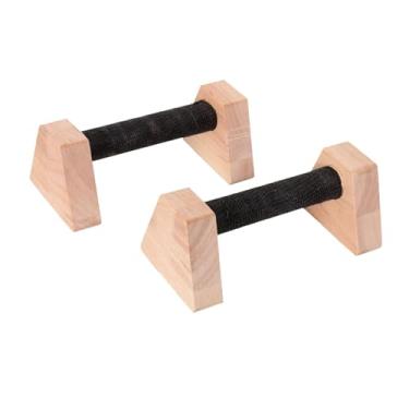 Imagem de KiBcsLic 2 Suportes para Barras de Flexão, Barras Paralelas de Madeira, Equipamento de Treinamento de Força No Solo, Barras de Flexão, 20cm