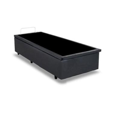 Imagem de Cama Box Baú Blindado Solteiro Loja Xerife Sintético Cinza 41x88x188 -
