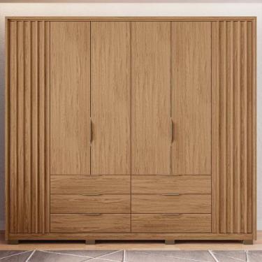 Imagem de Guarda Roupa Essence Casal Ripado 6 Portas de Bater 6 Gavetas MDP Buri