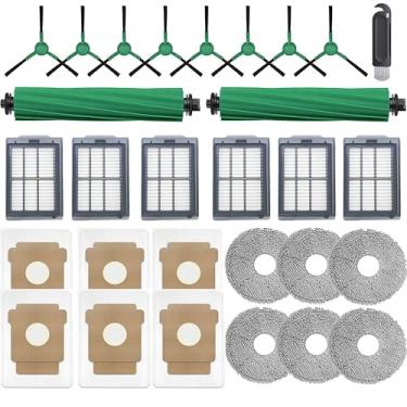 Imagem de Kit de peças de reposição para aspirador de pó robô iRobot Roomba Plus 505/405: 2 escovas de rolo, 6 almofadas de esfregão, 6 filtros Hepa, 8 escovas laterais, 6 sacos de vácuo acessórios