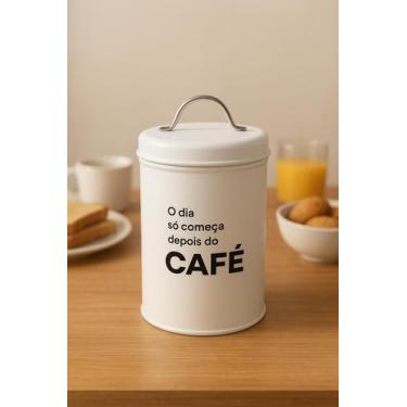 Imagem de Pote lata de mantimentos industrial café - linha dom frases - DOMUS & 