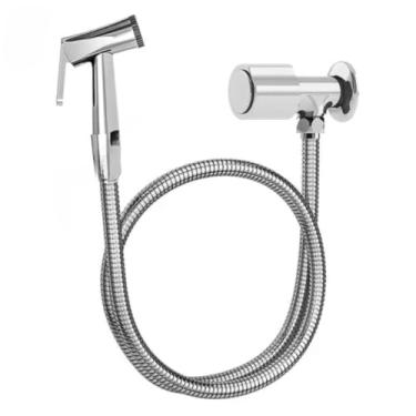 Imagem de Ducha Higiênica Premium, Metal Cromado, Mangueira Flexível 120cm, Acabamento em ABS, Gatilho Metálico, Completa para Banheiro