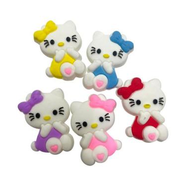 Imagem de 10 Entremeio emborrachado hello kitty gatinha para prendedor de chupet