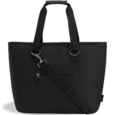 Imagem de Bolsa térmica macia de 20 L, bolsa térmica grande à prova de vazamento com alças e alça portátil para viagens, acampamento, pesca, piquenique, sem BPA, preta