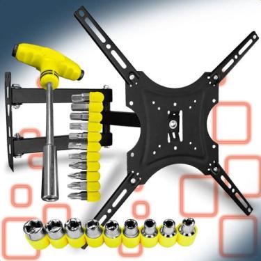 Imagem de Suporte Articulado TV 1455 + Jogo de Chave Combinadas 24 Peças Tipo T 